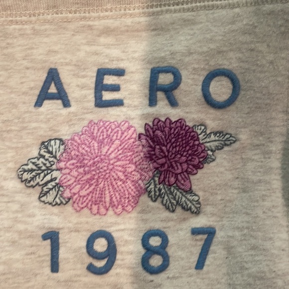 Aeropostale Grey Sweatpants with embroidered flowers - Picture 3 of 3